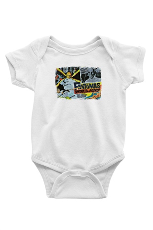 Fantomas Baskılı Unisex Beyaz Bebek Body - Zıbın