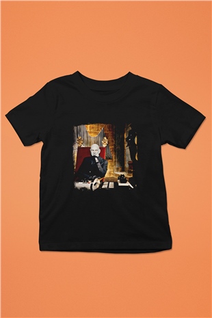 Fantomas Baskılı Unisex Siyah Çocuk Tişört