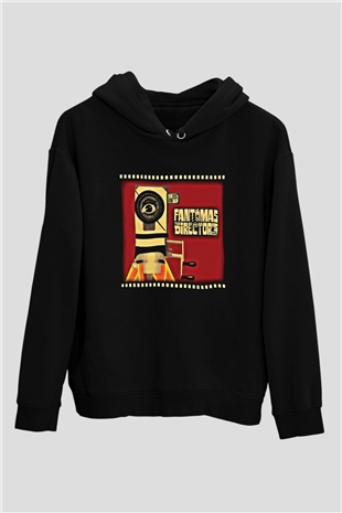 Fantomas Baskılı Unisex Siyah Hoodie