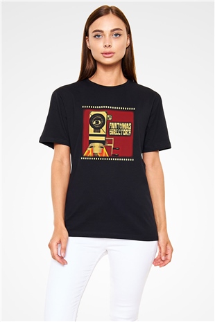 Fantomas Baskılı Unisex Siyah Tişört