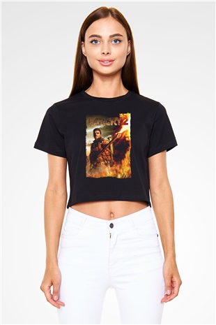 Far Cry Siyah  Crop Top Tişört