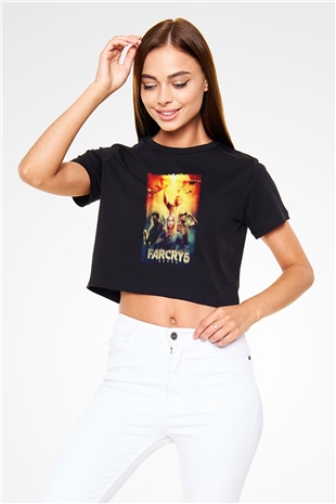 Far Cry Siyah  Crop Top Tişört