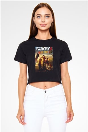 Far Cry Siyah  Crop Top Tişört