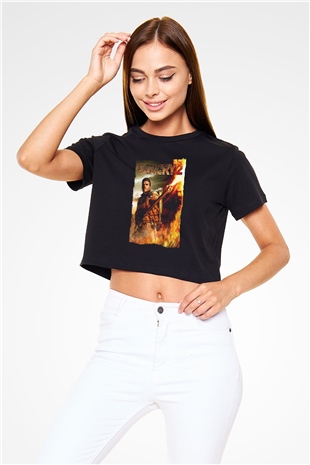Far Cry Siyah  Crop Top Tişört