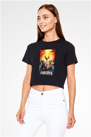 Far Cry Siyah  Crop Top Tişört