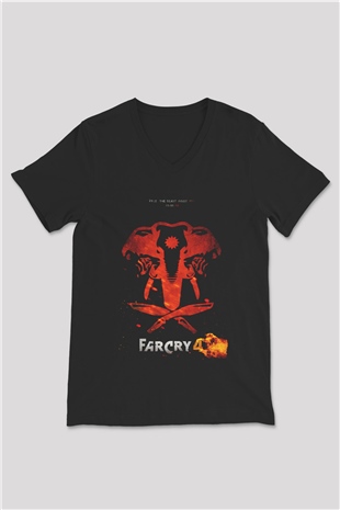 Far Cry Siyah Unisex V Yaka Tişört