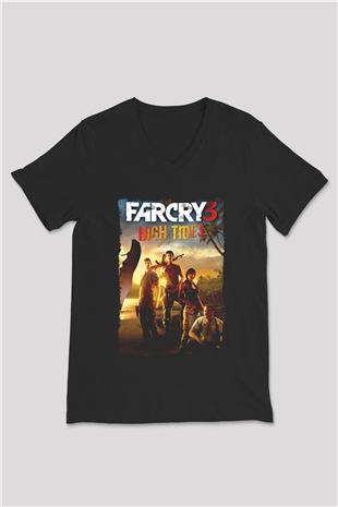 Far Cry Siyah Unisex V Yaka Tişört