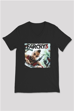 Far Cry Siyah Unisex V Yaka Tişört