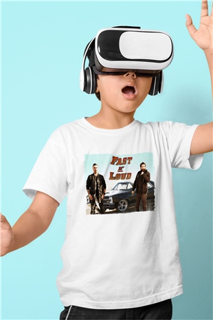 Fast N Loud Beyaz Unisex Çocuk Tişört