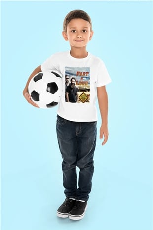 Fast N Loud Beyaz Unisex Çocuk Tişört