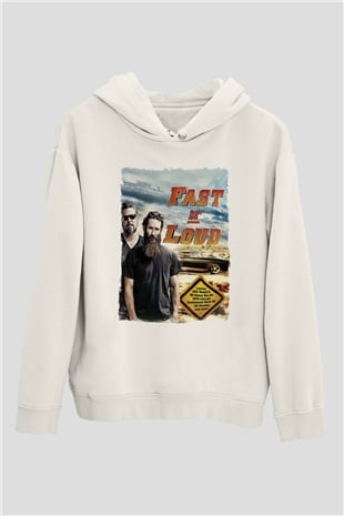 Fast N Loud Beyaz Unisex Hoodie