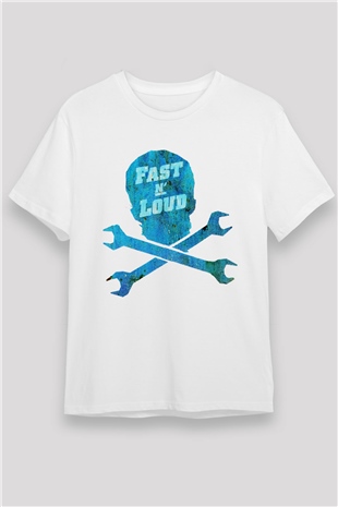 Fast N Loud Beyaz Unisex Tişört T-Shirt