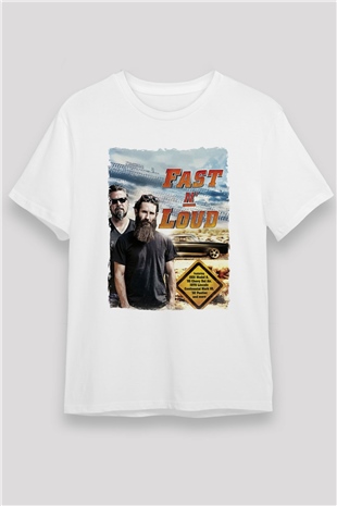 Fast N Loud Beyaz Unisex Tişört T-Shirt