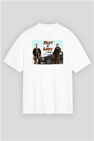Fast N Loud Beyaz Oversize Tişört Oversize T-shirt