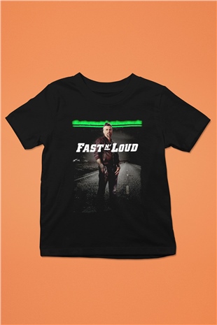 Fast N Loud Siyah Unisex Çocuk Tişört