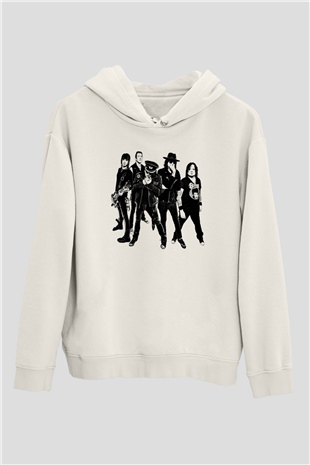 Faster Pussycat Baskılı Unisex Beyaz Hoodie