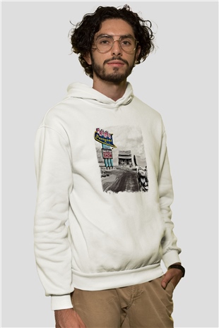 Faster Pussycat Baskılı Unisex Beyaz Hoodie