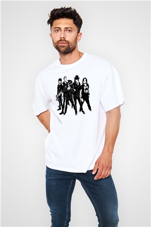 Faster Pussycat Baskılı Unisex Beyaz Oversize Tişört