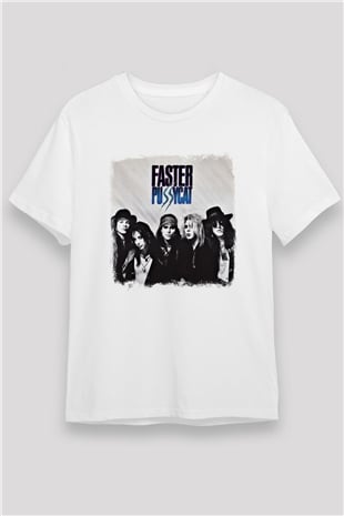 Faster Pussycat Baskılı Unisex Beyaz Tişört