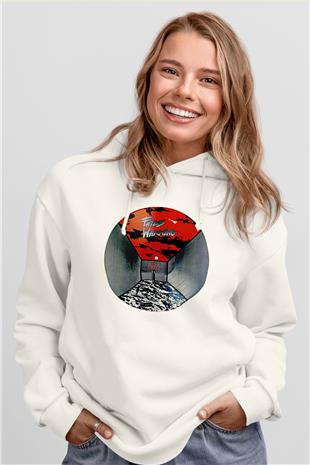 Fates Warning Baskılı Beyaz Unisex Kapüşonlu Sweatshirt
