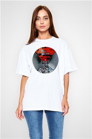 Fates Warning Baskılı Beyaz Unisex Oversize Tişört - Tshirt