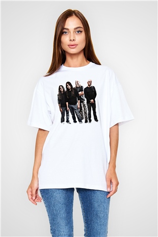 Fates Warning Baskılı Unisex Beyaz Oversize Tişört