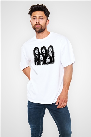 Fates Warning Baskılı Unisex Beyaz Oversize Tişört