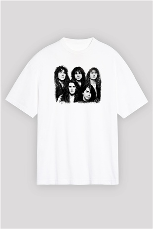 Fates Warning Baskılı Unisex Beyaz Oversize Tişört