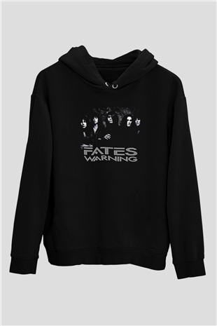 Fates Warning Baskılı Unisex Siyah Kapüşonlu Sweatshirt