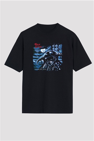 Fates Warning Baskılı Unisex Siyah Oversize Tişört