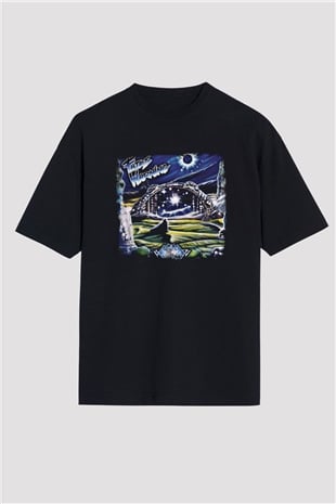 Fates Warning Baskılı Unisex Siyah Oversize Tişört