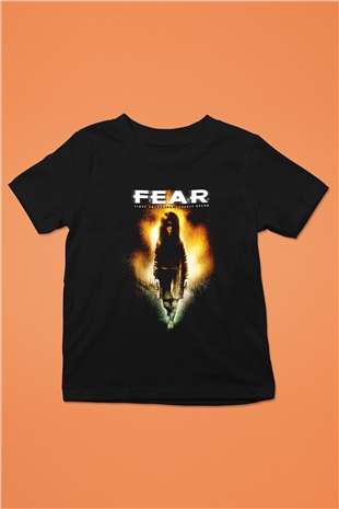 Fear Baskılı Siyah Unisex Çocuk Tişört
