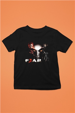Fear Baskılı Siyah Unisex Çocuk Tişört