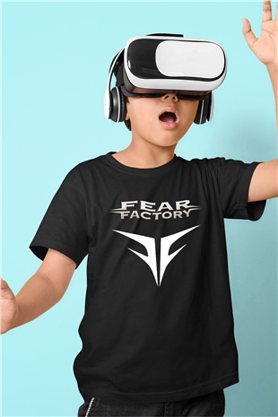 Fear Factory Baskılı Siyah Unisex Çocuk Tişört