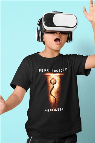 Fear Factory Baskılı Siyah Unisex Çocuk Tişört