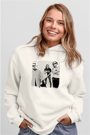 Fear Factory Baskılı Unisex Beyaz Hoodie