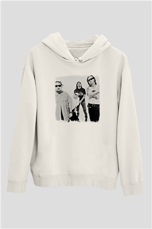 Fear Factory Baskılı Unisex Beyaz Hoodie