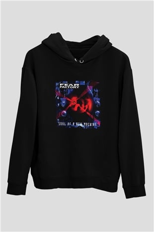 Fear Factory Baskılı Unisex Siyah Hoodie