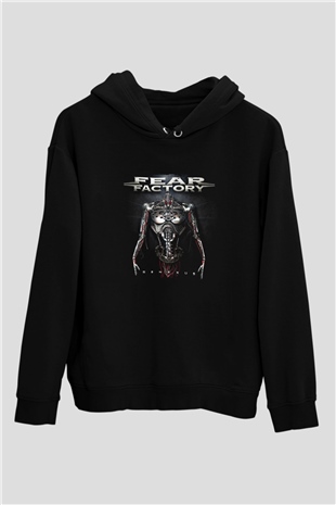 Fear Factory Baskılı Unisex Siyah Hoodie
