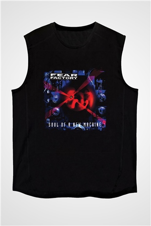 Fear Factory Baskılı Unisex Siyah Kolsuz Tişört