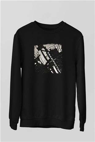 Fear Factory Baskılı Unisex Siyah Sweatshirt