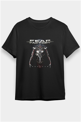 Fear Factory Baskılı Unisex Siyah Tişört