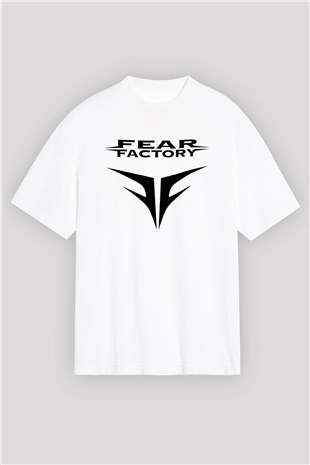 Fear Factory Beyaz Unisex Oversize Tişört T-Shirt