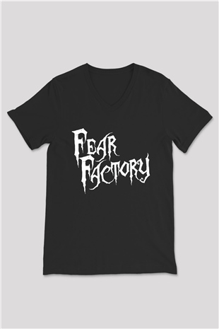Fear Factory Siyah Unisex V Yaka Tişört