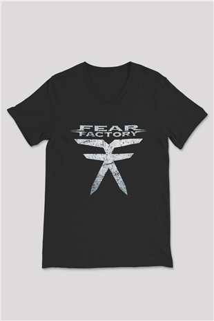 Fear Factory Siyah Unisex V Yaka Tişört