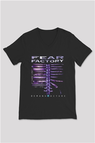 Fear Factory Siyah Unisex V Yaka Tişört