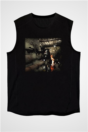 Fear Siyah Unisex Kolsuz Tişört