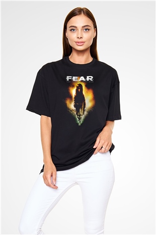 Fear Siyah Unisex Oversize Tişört T-Shirt