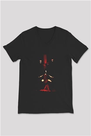Fear Siyah Unisex V Yaka Tişört T-Shirt