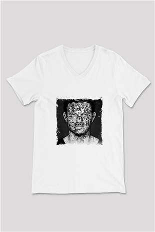 Fedde Le Grand Baskılı Beyaz V Yaka Unisex Tişört